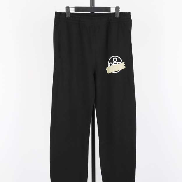 오프화이트 옐로우 프린트 팬츠