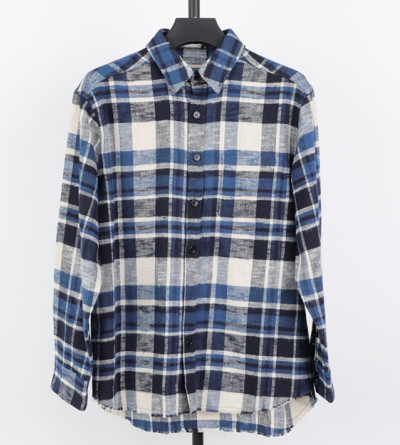 셀린느 블루 체크 셔츠