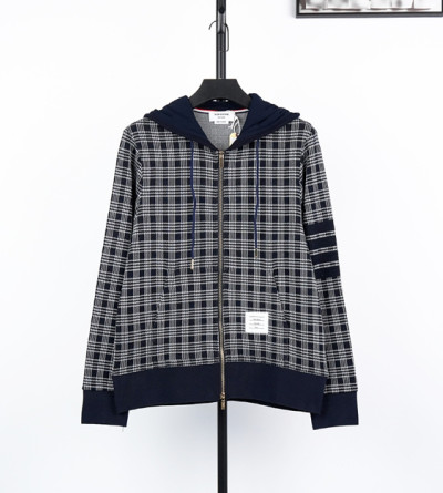 톰브라운 체크 후드 집업