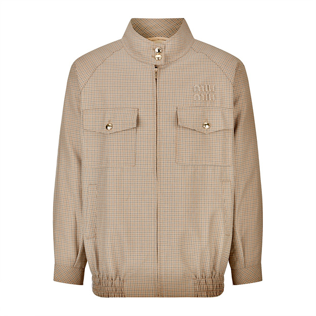 미우미우 체크 집업 자켓