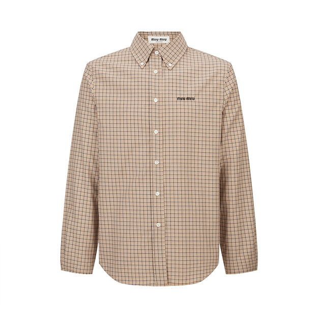 미우미우 체크 긴팔 셔츠