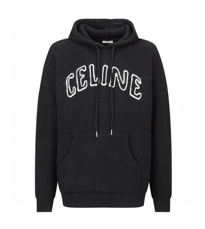 셀린느 울 혼방 니트 후드