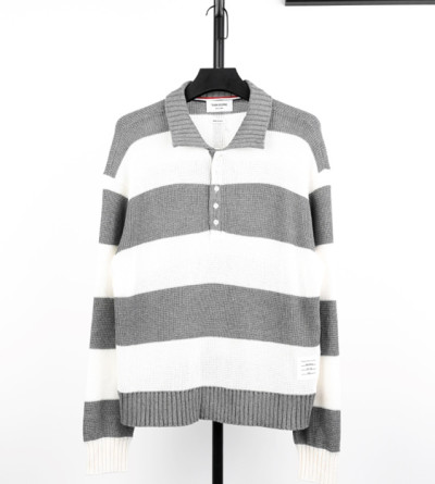 톰브라운 스트라이프 폴로 니트