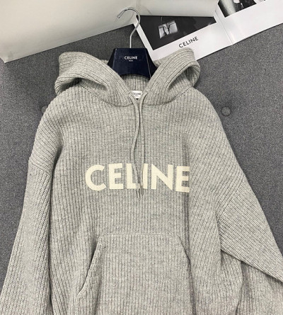 셀린느 레터링 니트 후드