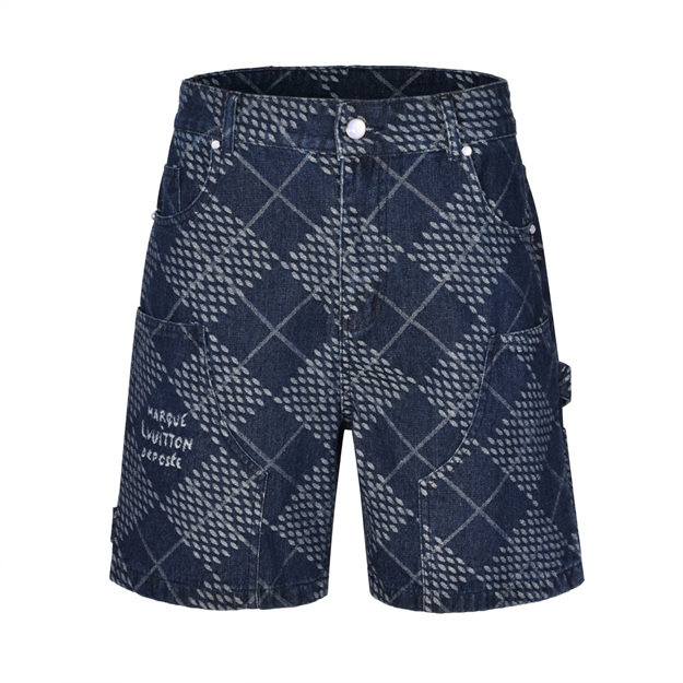 루이비통 체크 데님 반바지