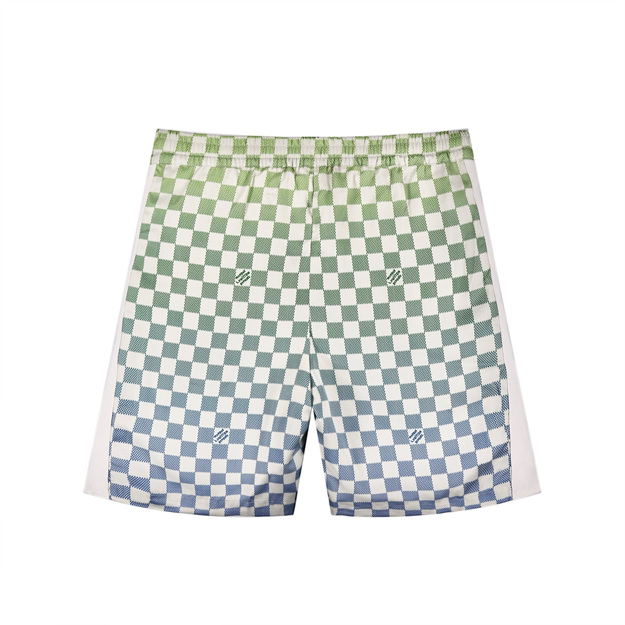 루이비통 체크 실크 반바지
