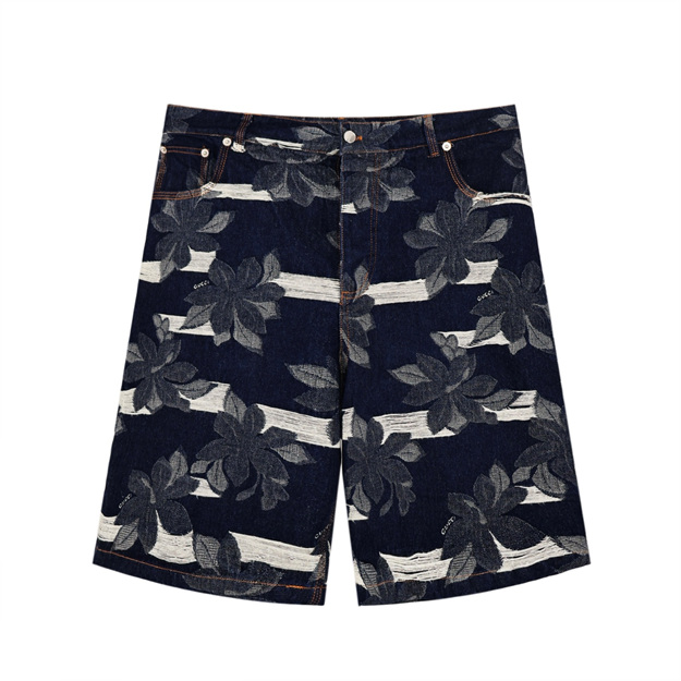 구찌 자카드 데님 반바지