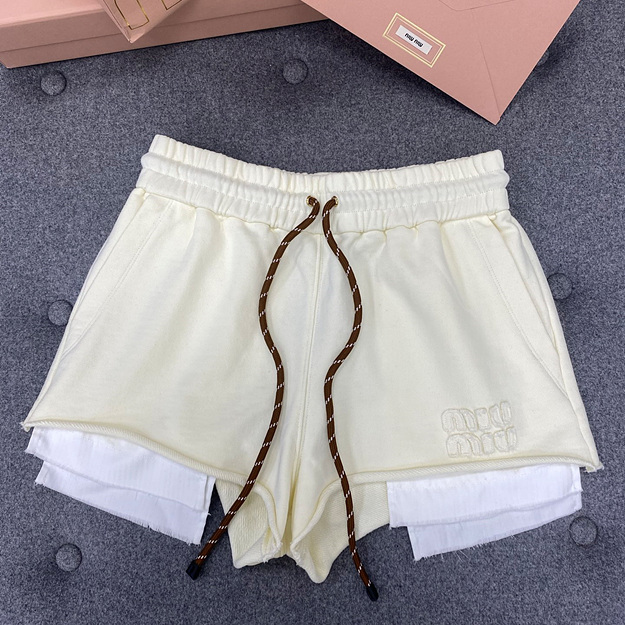 미우미우 트리밍 면 반바지