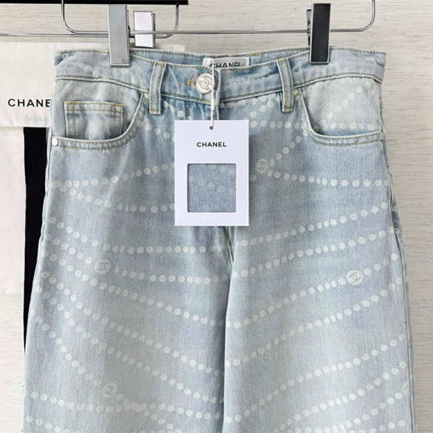샤넬 도트 나염 청바지