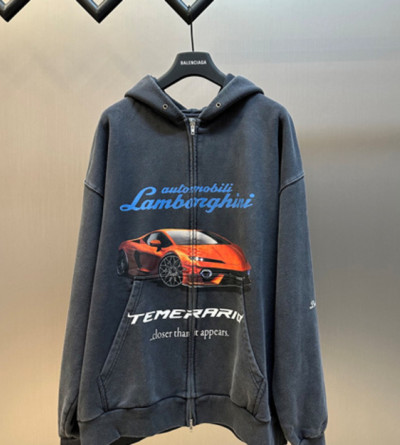 발렌시아가 람보르기니 콜라보 집업 후드