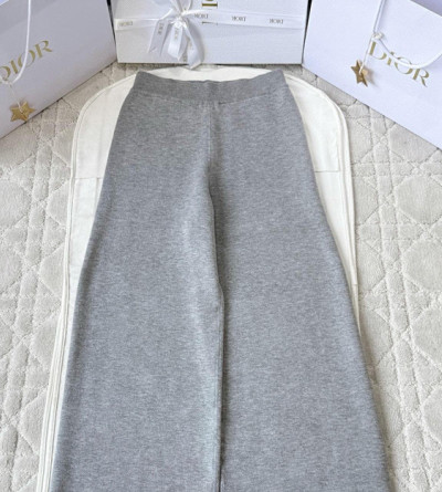 디올 울 양면 자카드 팬츠