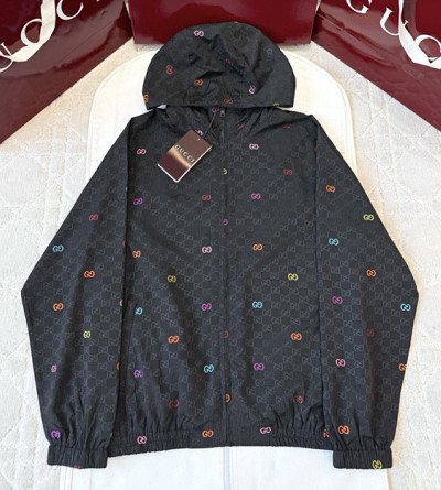 구찌 컬러 자가드 후드 집업