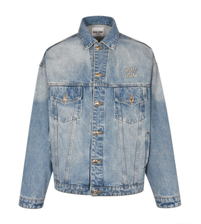 미우미우 로고 데님 자켓