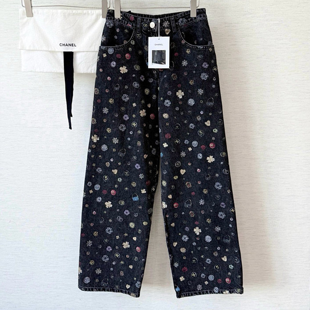 샤넬 그래피티 데님 팬츠