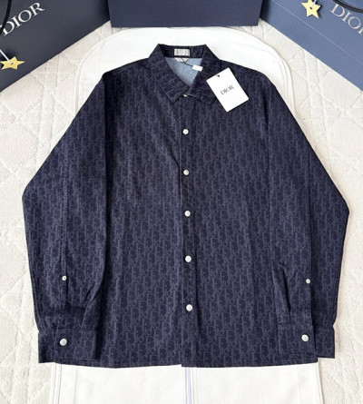 디올 자카드 데님 셔츠