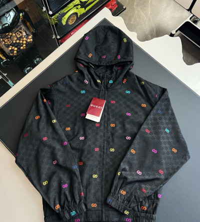 구찌 컬러 로고 집업 후드