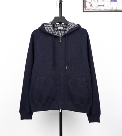 디올 캐시미어 혼방 집업 후드