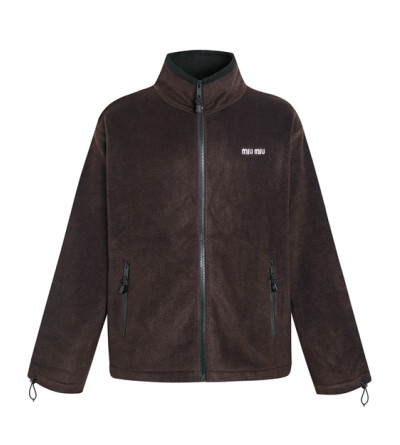 미우미우 브라운 플리스 집업