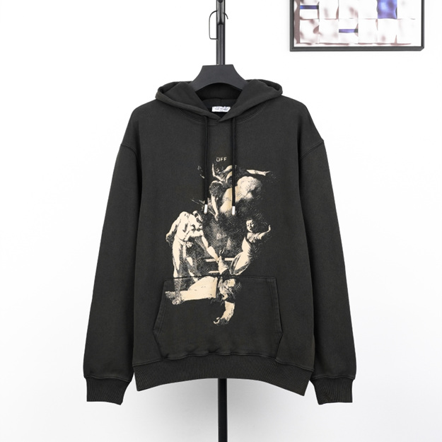 오프화이트 프린트 후드