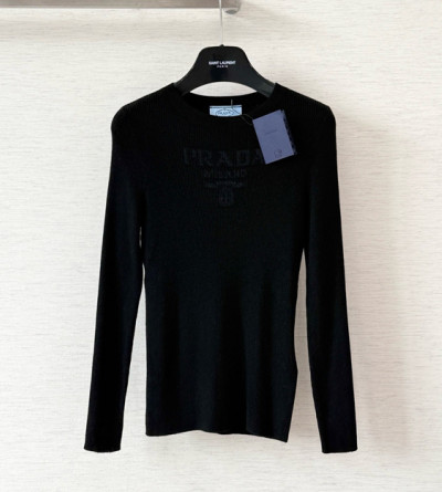 프라다 레터링 슬림 긴팔 니트