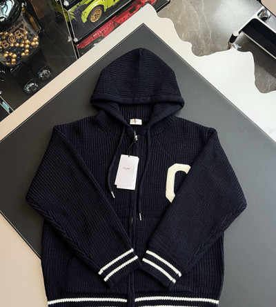 셀린느 니트 집업 후드