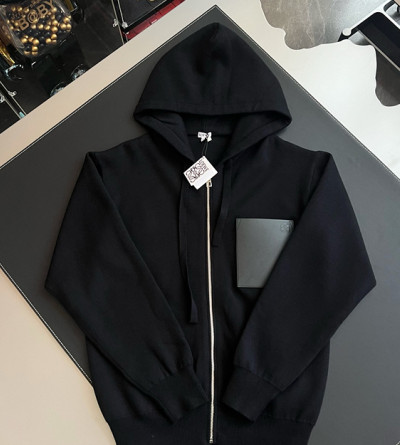 로에베 레더 패치 집업 후드