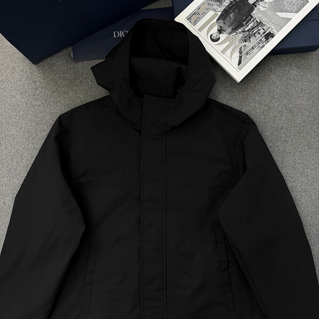 디올 자수 로고 집업 후드