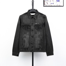 오프화이트 프린트 데님 자켓