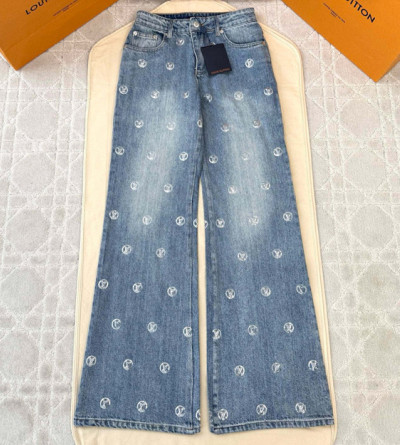루이비통 자수 데님 팬츠