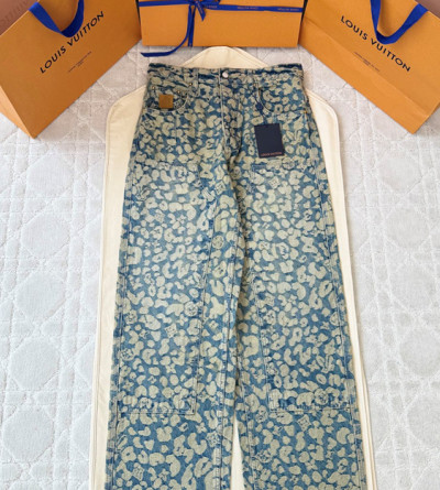 루이비통 워싱 데님 호피 팬츠