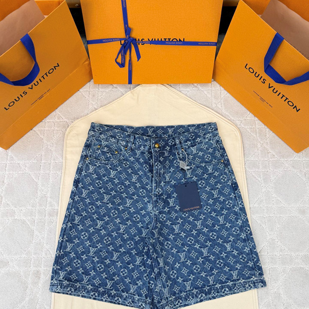 루이비통 자카드 데님 반바지
