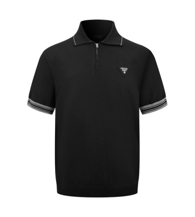 프라다 반집업 니트 반팔